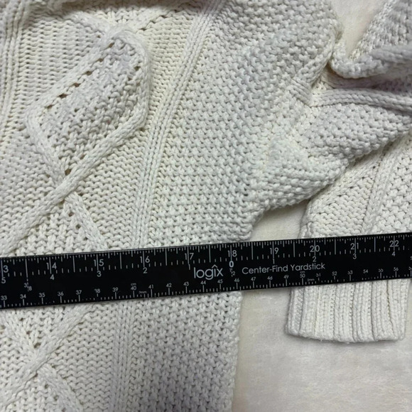 Madewell Classic Cable Open Knit Off White Crew‎ Neck Sweater Small - Picture 11 of 11